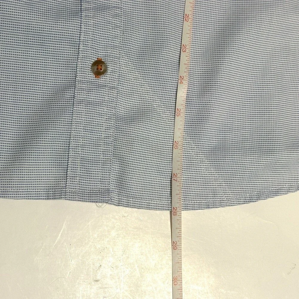 Orvis Button Up Plaid Blue White Shirt Pocket Long Sleeve XL Active Fit - Picture 7 of 10
